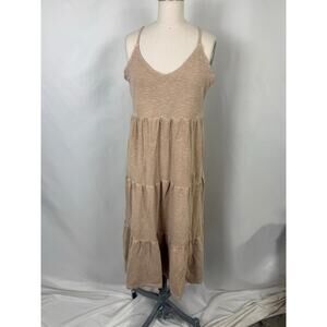 Old Navy Medium Tiered Neutral Spaghetti Strap Adjustable‎ Dress Neutral Staple